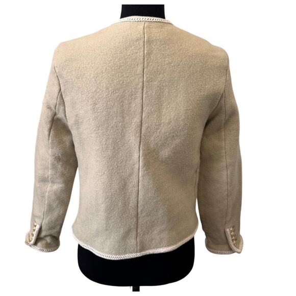 DUNST X RTR Cream Beige Wool Rich Blend Classic Boucle Tweed Jacket Size L - Picture 5 of 8